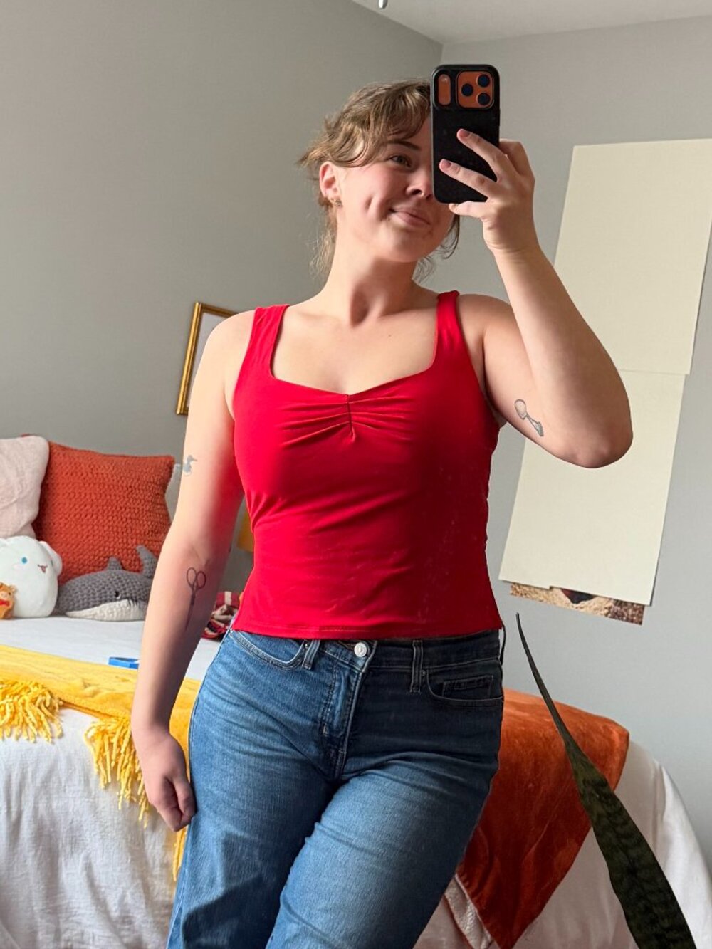 NWT Red Tank Top with Sweetheart Neckline Size M